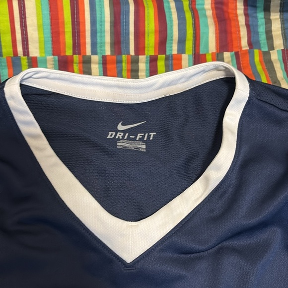 Nike mesh jersey blue white size 2 XL super nice dry fit V-neck fast shipping - Picture 6 of 14